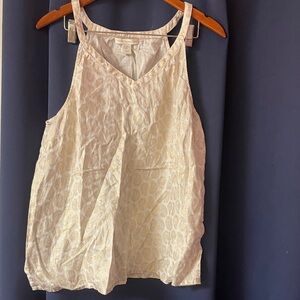 Saint Tropez West Cream Patterned Tank Top